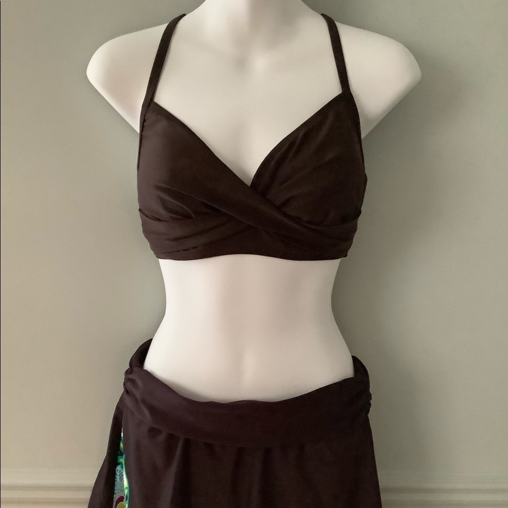 Women’s Athleta Swim bikini top 32DD S NWOT Brown